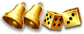 Golden bell and dice symbol pair from the classic fruit machine set