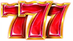 Red 777 seven symbol, top paying icon on the Playson slot